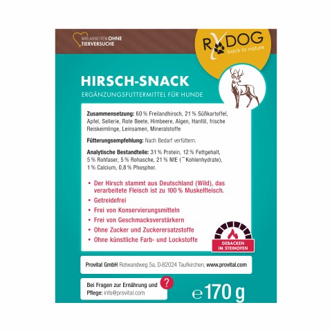Hund Snacks Hirsch-Snack 170g 1 Packung -3- Anifit